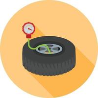 Checking Tyre Pressure Flat Long Shadow Icon vector