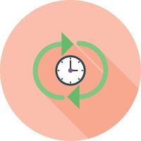 icono de sombra larga plana de optimización de tiempo vector