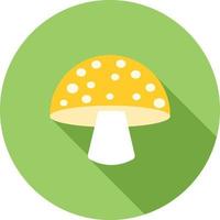 Single Mushroom Flat Long Shadow Icon vector