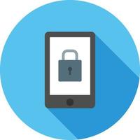 Secure Device Flat Long Shadow Icon vector