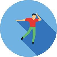 Dancing Flat Long Shadow Icon vector