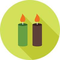 Two Candles Flat Long Shadow Icon vector