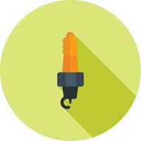 Spark Plug Flat Long Shadow Icon vector