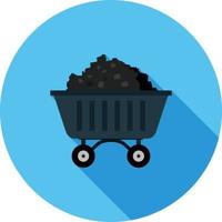 Coal Mine Flat Long Shadow Icon vector