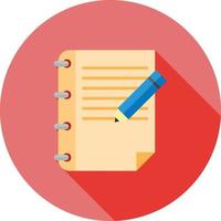 Assignment Flat Long Shadow Icon vector