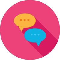 Conversation Bubbles Flat Long Shadow Icon vector