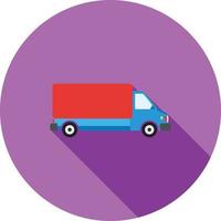 Delivery Truck Flat Long Shadow Icon vector