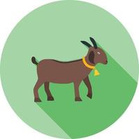 Goat Flat Long Shadow Icon vector