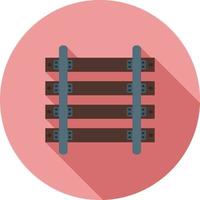 Rails Flat Long Shadow Icon vector