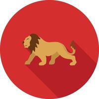 Lion Flat Long Shadow Icon vector