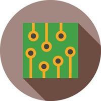 Circuit Flat Long Shadow Icon vector