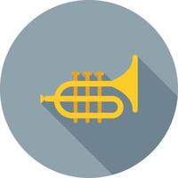 Tuba Flat Long Shadow Icon vector