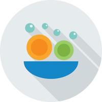 Washing Dishes Flat Long Shadow Icon vector