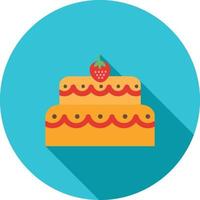 Two layered cake Flat Long Shadow Icon vector