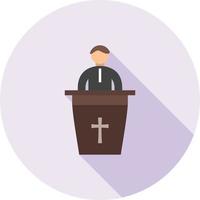 Speaking on Funeral Flat Long Shadow Icon vector