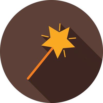 Magic Wand Tool Flat Long Shadow Icon