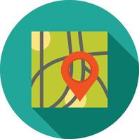 Marked Destination Flat Long Shadow Icon vector