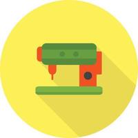Sewing Machine Flat Long Shadow Icon vector