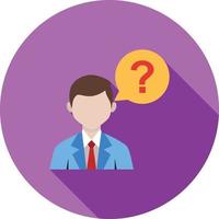 Customer Question Flat Long Shadow Icon vector