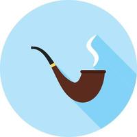 Lit Smoking Pipe Flat Long Shadow Icon vector