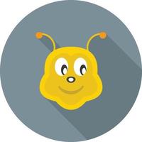 Bee Face Flat Long Shadow Icon vector