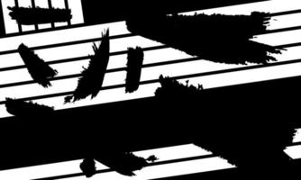 A black and white abstract illustration on a rectangular background. vector