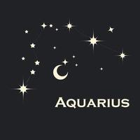 constelación de estrellas zodiaco acuario. vector. todos los elementos están aislados