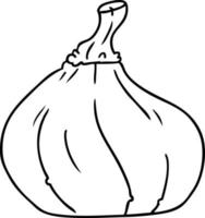 line drawing doodle of a squash vector