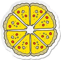 sticker of a cartoon pizza vector