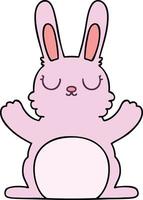 quirky hand drawn cartoon rabbit vector