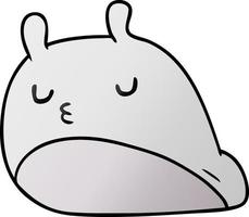 gradiente dibujos animados kawaii gordo lindo babosa vector