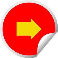 circular peeling sticker cartoon arrow symbol vector