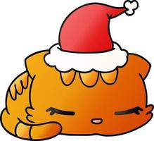 christmas gradient cartoon of kawaii cat vector