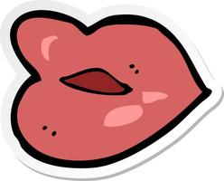 sticker of a cartoon lips vector