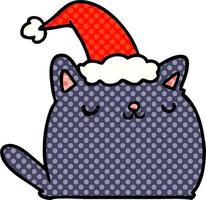 christmas cartoon of kawaii cat vector