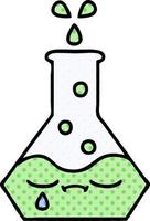 comic book style cartoon science beaker vector