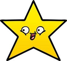 gradient shaded cartoon gold star vector