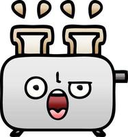 gradient shaded cartoon of a toaster vector