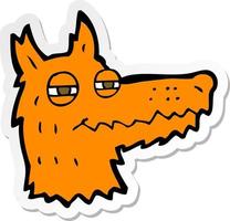 sticker of a cartoon smug fox face vector