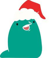 christmas cartoon of kawaii slug vector