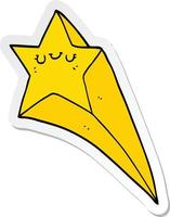 sticker of a cartoon shooting star vector