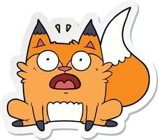 sticker of a cartoon startled fox vector