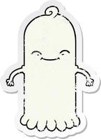 distressed sticker of a cartoon ghost vector