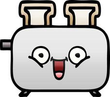gradient shaded cartoon of a toaster vector