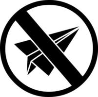 flat symbol no paper aeroplanes allowed vector