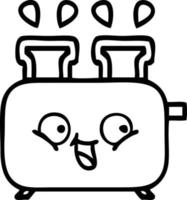 line drawing cartoon of a toaster vector