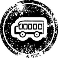 school bus distressed icon vector