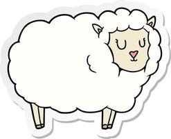 sticker of a cartoon sheep vector