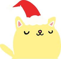 christmas cartoon of kawaii cat vector