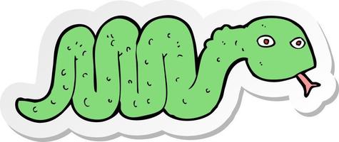 sticker of a funny cartoon snake vector